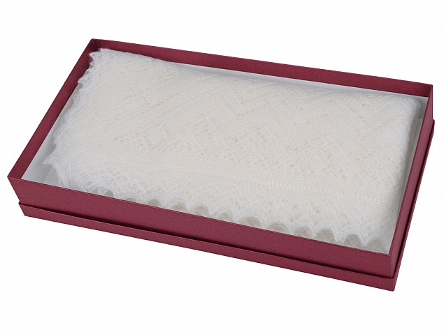 Оренбургский пуховый платок в подарочной коробке с логотипом в Самаре заказать по выгодной цене в кибермаркете AvroraStore