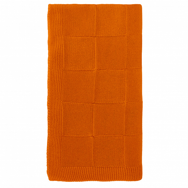 Плед Cella вязаный, 160*90 см, оранжевый (без подарочной коробки) с логотипом в Самаре заказать по выгодной цене в кибермаркете AvroraStore