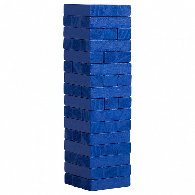 Игра «Деревянная башня мини», синяя с логотипом в Самаре заказать по выгодной цене в кибермаркете AvroraStore