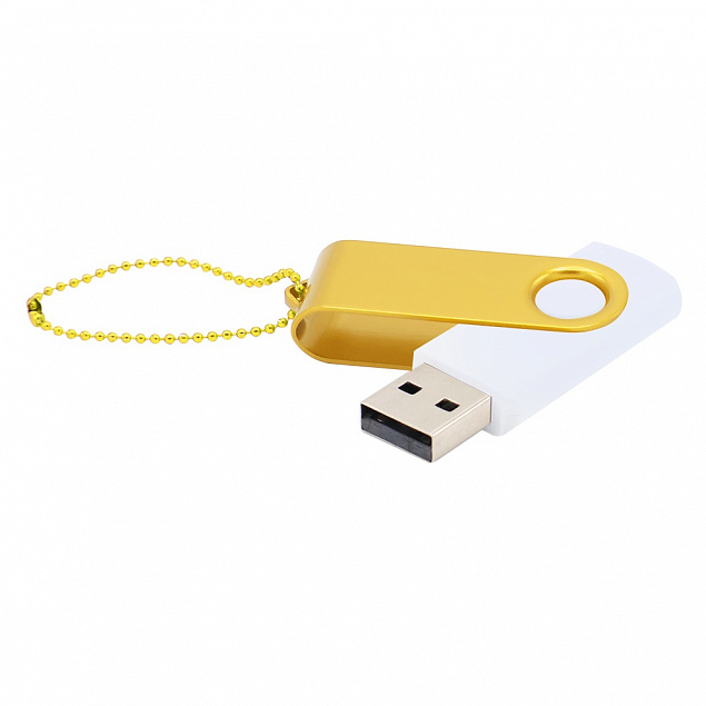 Флешка Designer To Go 2.0 USB 16Gb, белый/желтый с логотипом в Самаре заказать по выгодной цене в кибермаркете AvroraStore