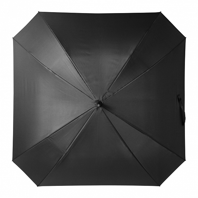 Зонт-трость с квадратным куполом, Mistral, черный с логотипом в Самаре заказать по выгодной цене в кибермаркете AvroraStore