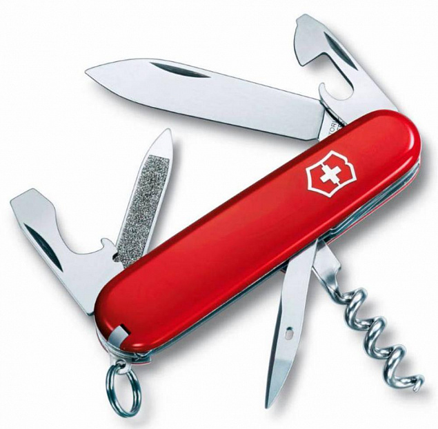 Армейский нож Sportsman 84, красный с логотипом в Самаре заказать по выгодной цене в кибермаркете AvroraStore