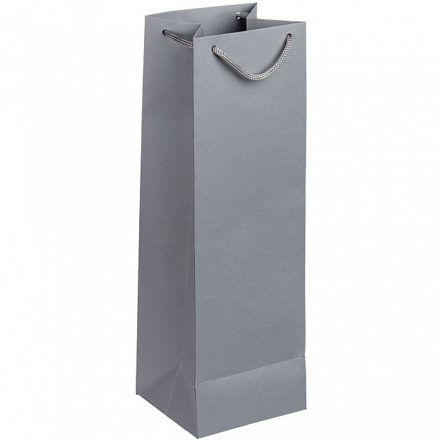 Пакет под бутылку Vindemia, серый с логотипом в Самаре заказать по выгодной цене в кибермаркете AvroraStore