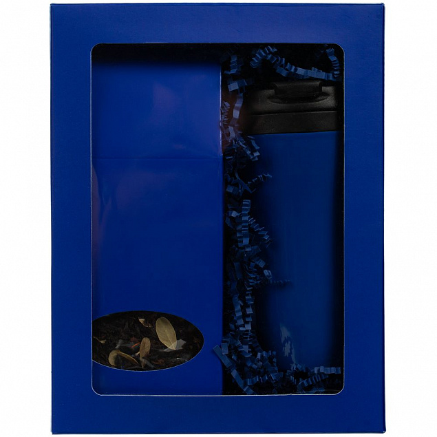 Коробка с окном InSight, синяя с логотипом в Самаре заказать по выгодной цене в кибермаркете AvroraStore
