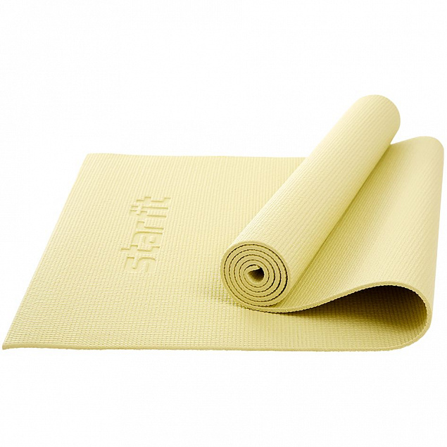 Коврик для йоги и фитнеса Core, желтый пастель с логотипом в Самаре заказать по выгодной цене в кибермаркете AvroraStore