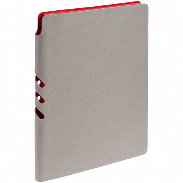 Ежедневник Flexpen, недатированный, серебристо-красный с логотипом в Самаре заказать по выгодной цене в кибермаркете AvroraStore