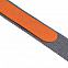 Лента для бейджа с ретрактором Devon, серая с оранжевым с логотипом в Самаре заказать по выгодной цене в кибермаркете AvroraStore