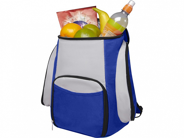 Brisbane, рюкзак-холодильник, серый/ярко-синий с логотипом в Самаре заказать по выгодной цене в кибермаркете AvroraStore