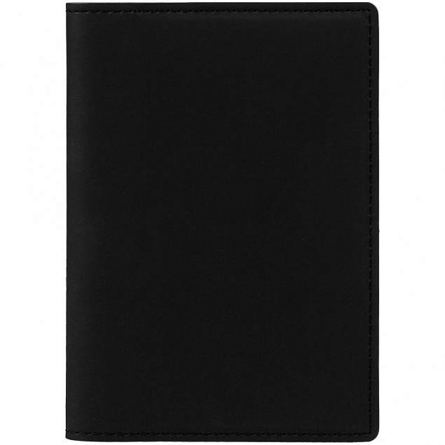 Обложка для паспорта Multimo, черная с синим с логотипом в Самаре заказать по выгодной цене в кибермаркете AvroraStore