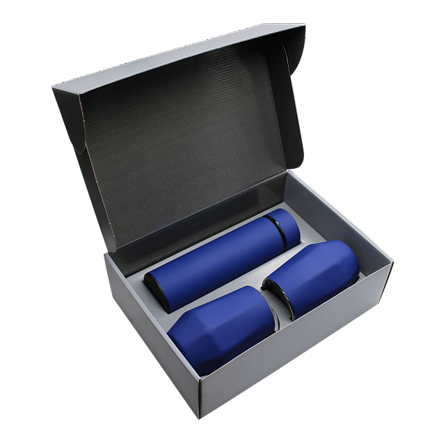 Набор Hot Box E2 софт-тач EDGE CO12s grey (синий) с логотипом в Самаре заказать по выгодной цене в кибермаркете AvroraStore