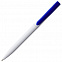 Ручка шариковая Pin, белая с синим с логотипом в Самаре заказать по выгодной цене в кибермаркете AvroraStore
