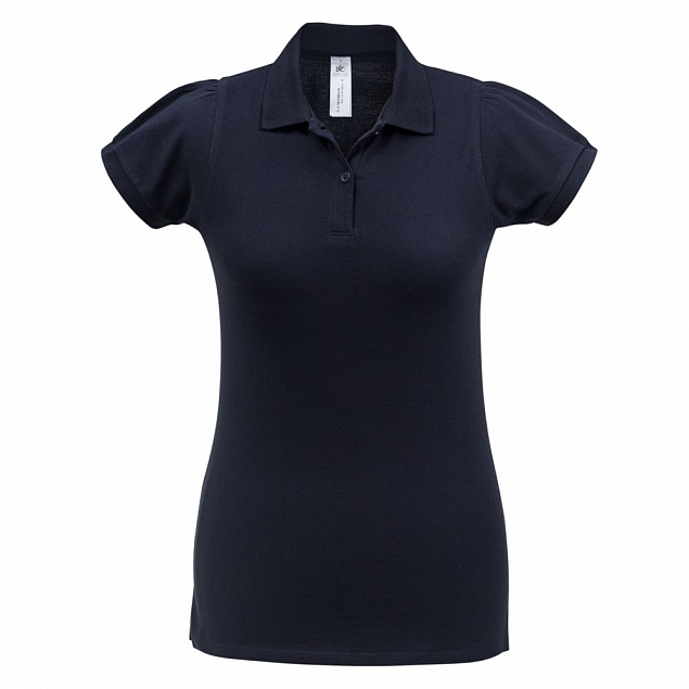 Рубашка поло женская Heavymill темно-синяя с логотипом в Самаре заказать по выгодной цене в кибермаркете AvroraStore