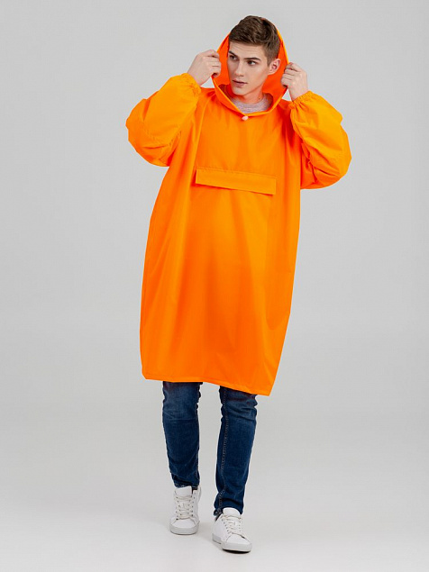 Дождевик-анорак Alatau, оранжевый неон с логотипом в Самаре заказать по выгодной цене в кибермаркете AvroraStore