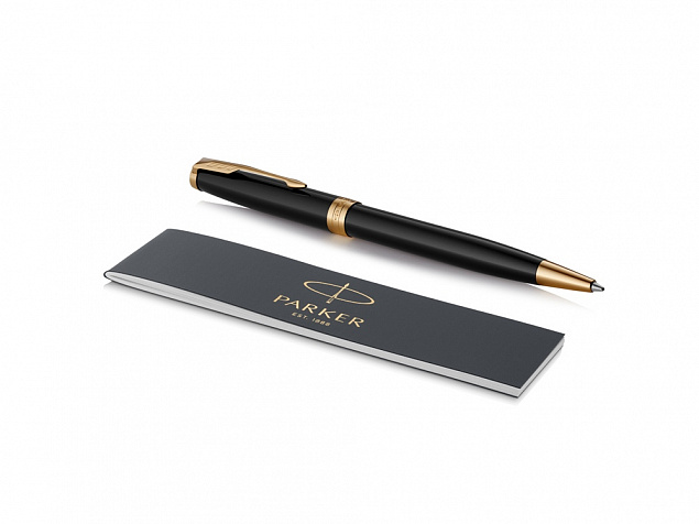 Ручка шариковая Parker «Sonnet Core Black Lacquer GT» с логотипом в Самаре заказать по выгодной цене в кибермаркете AvroraStore