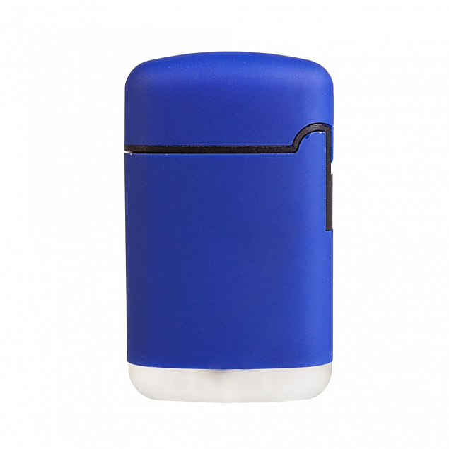 Зажигалка Zenga, турбо, многоразовая, синяя с логотипом в Самаре заказать по выгодной цене в кибермаркете AvroraStore