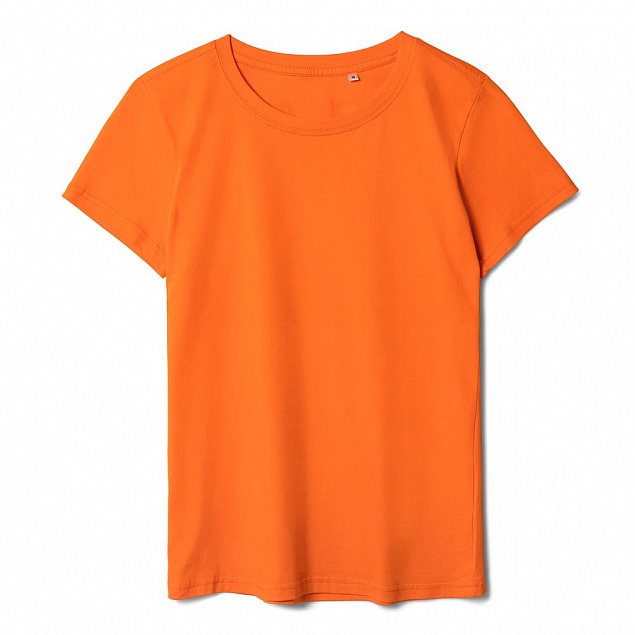 Футболка женская T-bolka Lady, оранжевая с логотипом в Самаре заказать по выгодной цене в кибермаркете AvroraStore