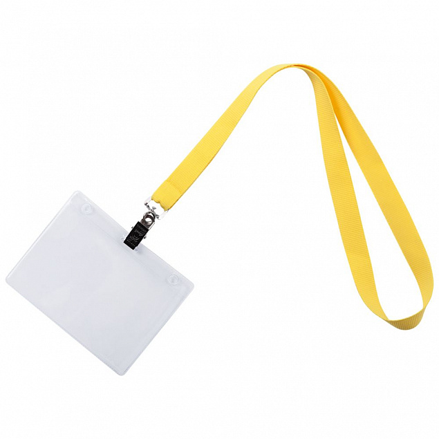 Лента для бейджа Neckband, желтый с логотипом в Самаре заказать по выгодной цене в кибермаркете AvroraStore