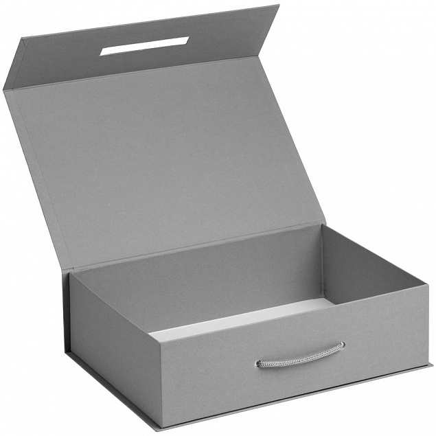 Коробка Case, подарочная, темно-серебристая с логотипом в Самаре заказать по выгодной цене в кибермаркете AvroraStore