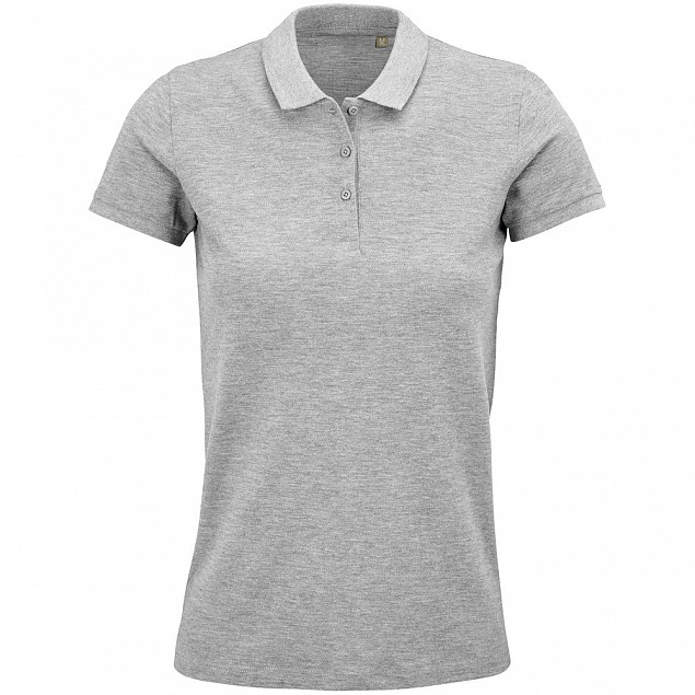 Рубашка поло женская Planet Women, серый меланж с логотипом в Самаре заказать по выгодной цене в кибермаркете AvroraStore