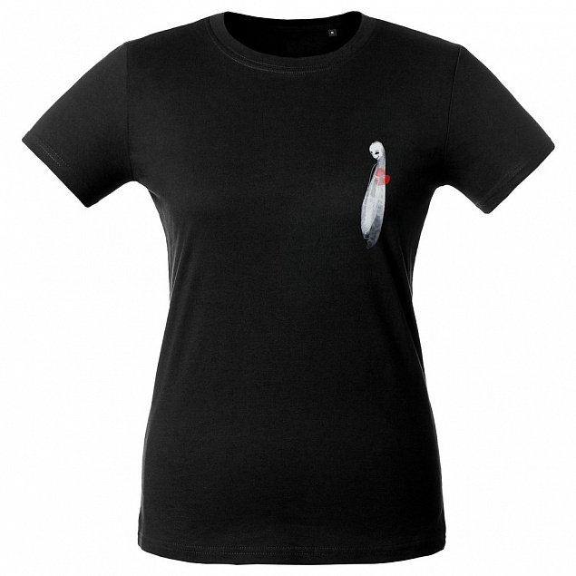 Футболка женская Ghost of Love, черная с логотипом в Самаре заказать по выгодной цене в кибермаркете AvroraStore