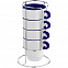 Набор кружек Inset с подставкой, синий с логотипом в Самаре заказать по выгодной цене в кибермаркете AvroraStore