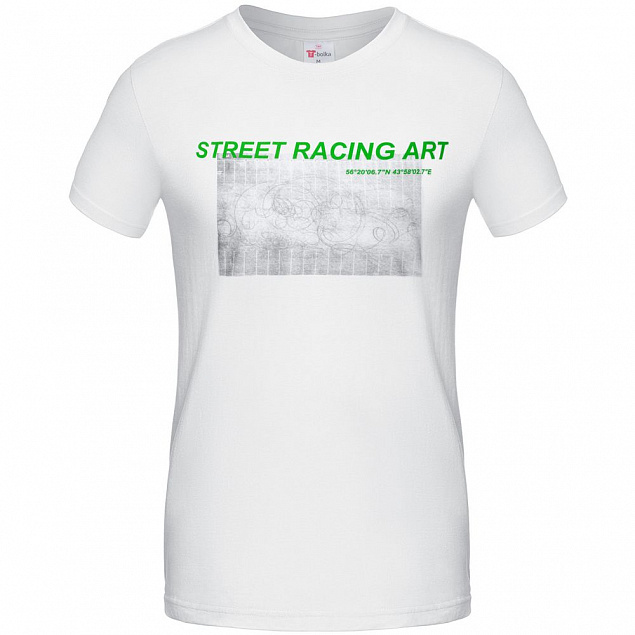 Футболка Street Racing Art, белая с логотипом в Самаре заказать по выгодной цене в кибермаркете AvroraStore