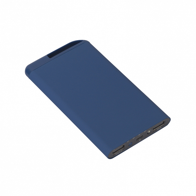 Зарядное устройство "Theta", 6000 mAh, 2 выхода USB, темно-синий, покрытие soft touch с логотипом в Самаре заказать по выгодной цене в кибермаркете AvroraStore