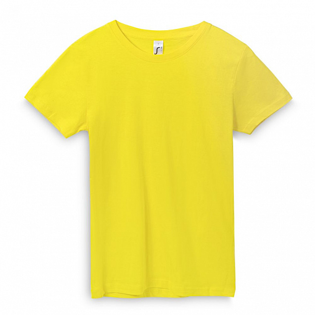 Футболка женская REGENT WOMEN, лимонно-желтая с логотипом в Самаре заказать по выгодной цене в кибермаркете AvroraStore