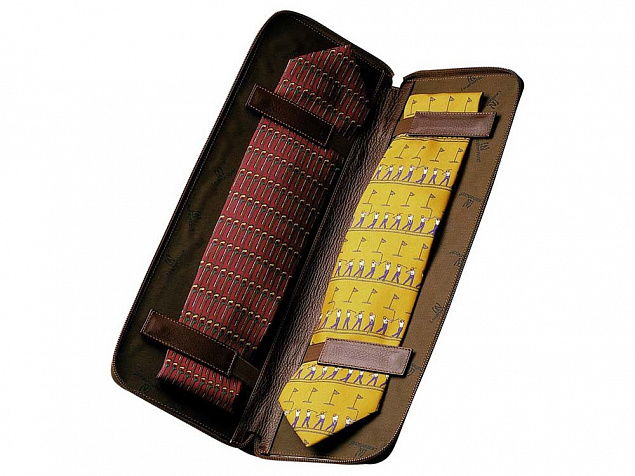 Чехол для галстуков Leather North, коричневый с логотипом в Самаре заказать по выгодной цене в кибермаркете AvroraStore