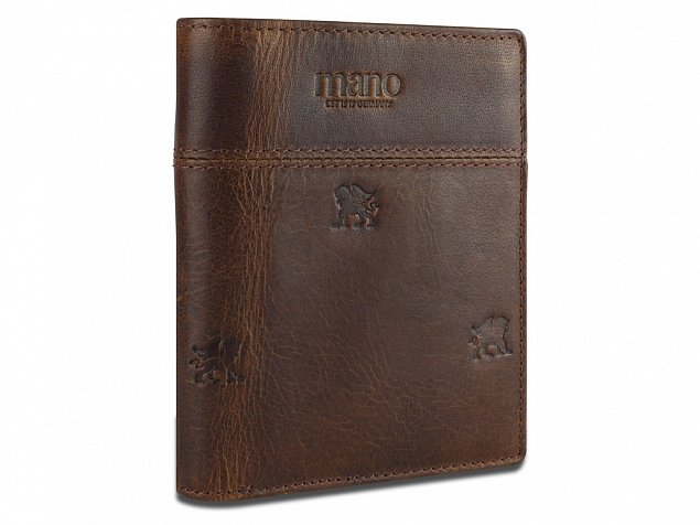 Бумажник Mano Don Leon, натуральная кожа в коричневом цвете, 9,7 х 11,7 см с логотипом в Самаре заказать по выгодной цене в кибермаркете AvroraStore