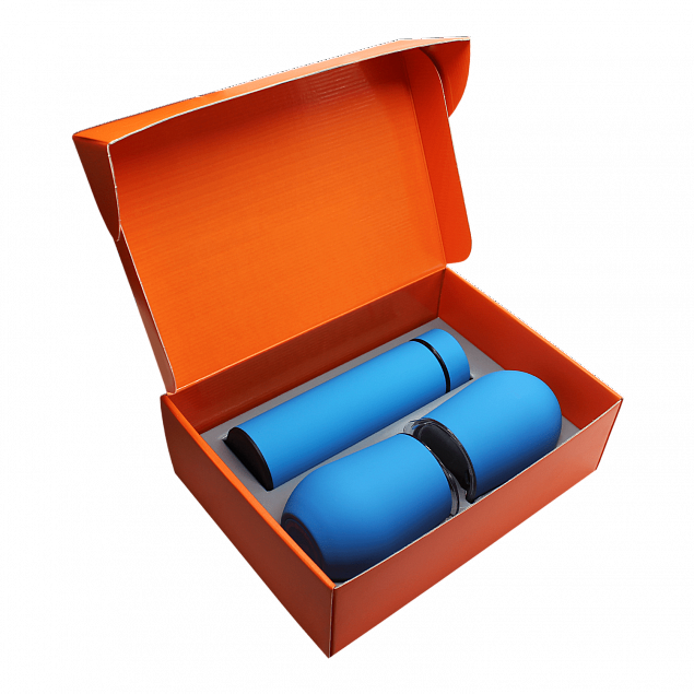 Набор Hot Box C2 (софт-тач) G, голубой с логотипом в Самаре заказать по выгодной цене в кибермаркете AvroraStore