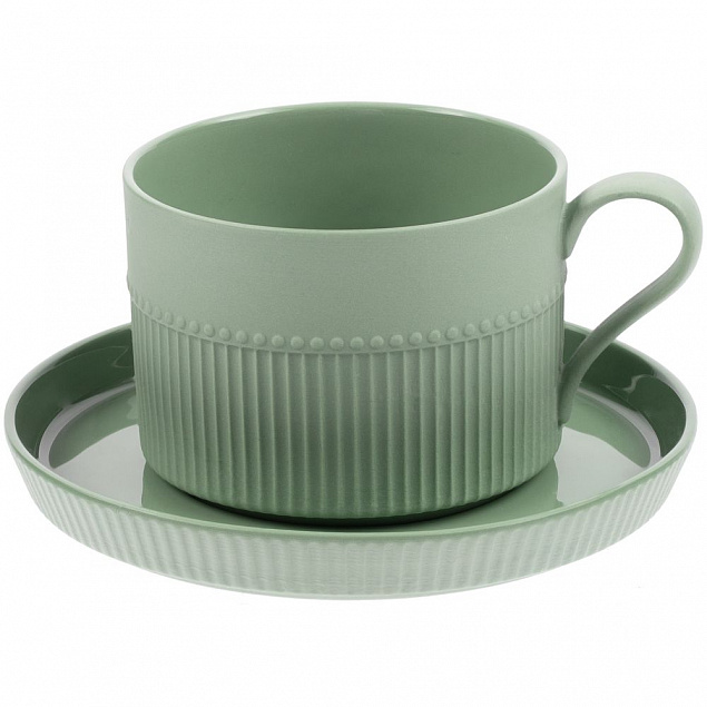 Чайная пара Pastello Moderno, зеленая с логотипом в Самаре заказать по выгодной цене в кибермаркете AvroraStore