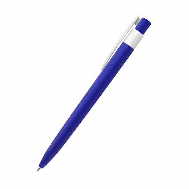 Ручка пластиковая Essen, синяя с логотипом в Самаре заказать по выгодной цене в кибермаркете AvroraStore