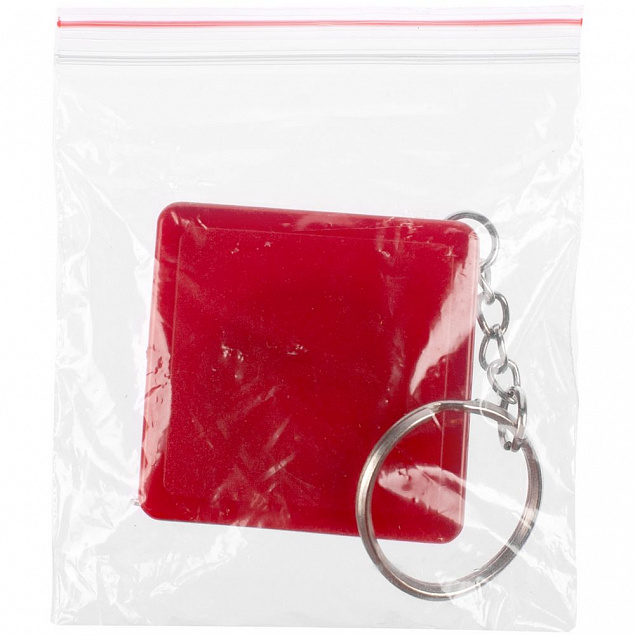 Брелок с рулеткой Square ver.2, красный с логотипом в Самаре заказать по выгодной цене в кибермаркете AvroraStore