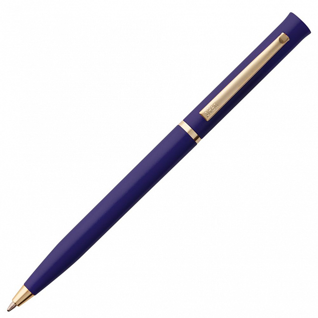 Ручка шариковая Euro Gold, синяя с логотипом в Самаре заказать по выгодной цене в кибермаркете AvroraStore