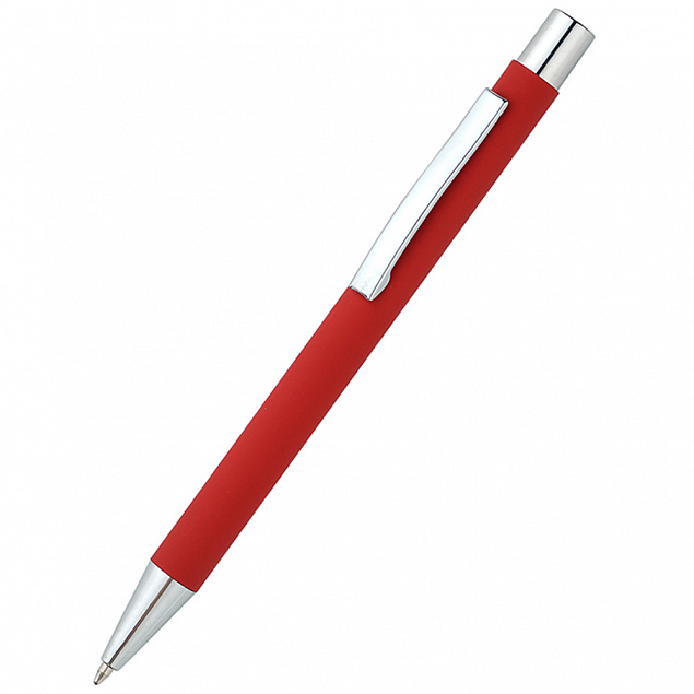 Ручка металлическая Rebecca софт-тач, светло-красная с логотипом в Самаре заказать по выгодной цене в кибермаркете AvroraStore