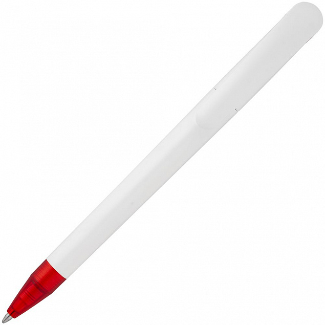Ручка шариковая Beo Sport, белая с красным с логотипом в Самаре заказать по выгодной цене в кибермаркете AvroraStore