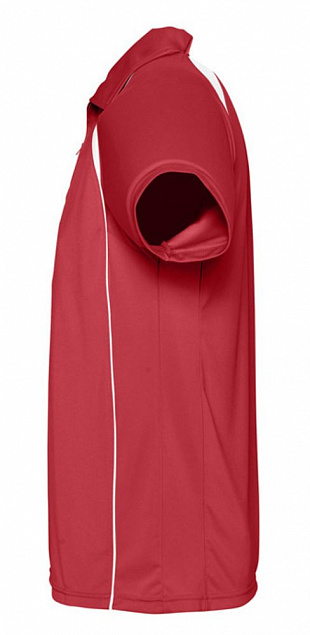 Спортивная рубашка поло Palladium 140 красная с белым с логотипом в Самаре заказать по выгодной цене в кибермаркете AvroraStore