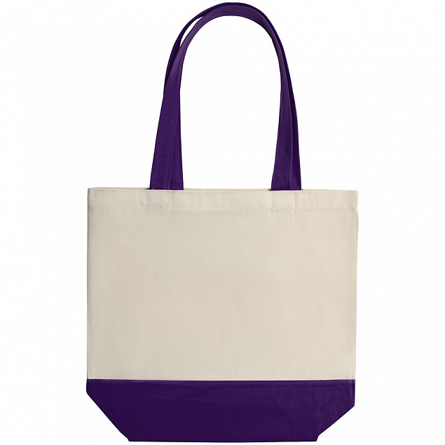 Холщовая сумка Shopaholic, фиолетовая с логотипом в Самаре заказать по выгодной цене в кибермаркете AvroraStore