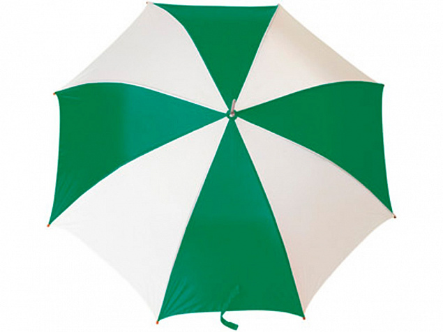 Зонт-трость Тилос, зеленый/белый с логотипом в Самаре заказать по выгодной цене в кибермаркете AvroraStore