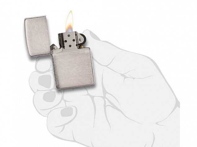 Зажигалка ZIPPO Armor™ c покрытием Brushed Chrome с логотипом в Самаре заказать по выгодной цене в кибермаркете AvroraStore