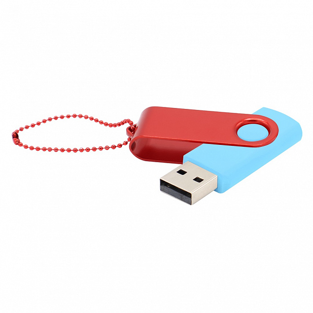 Флешка Designer To Go 2.0 USB 16Gb, голубой/красный с логотипом в Самаре заказать по выгодной цене в кибермаркете AvroraStore