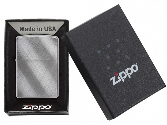 Зажигалка ZIPPO Classic с покрытием Brushed Chrome с логотипом в Самаре заказать по выгодной цене в кибермаркете AvroraStore