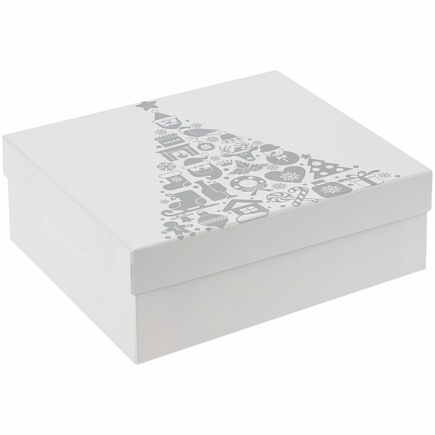 Коробка «Новогодняя история», белая с логотипом в Самаре заказать по выгодной цене в кибермаркете AvroraStore