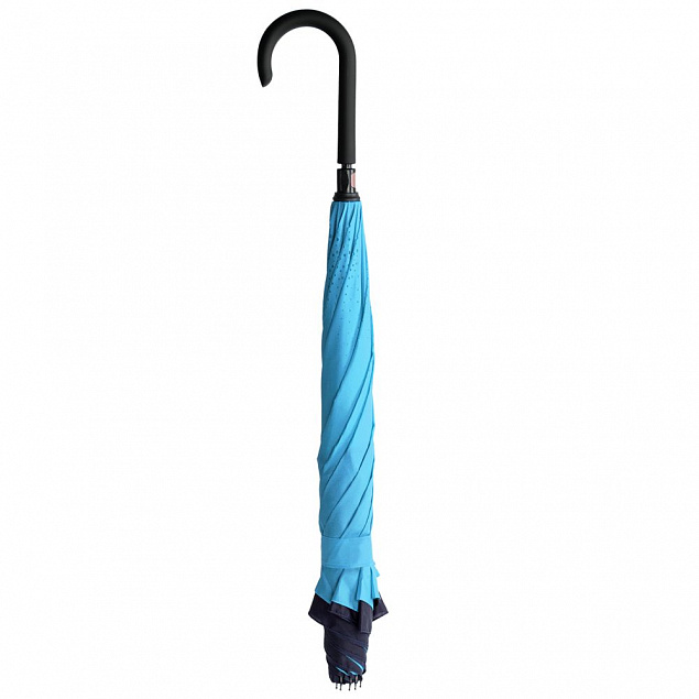 Зонт наоборот Style, трость, сине-голубой с логотипом в Самаре заказать по выгодной цене в кибермаркете AvroraStore