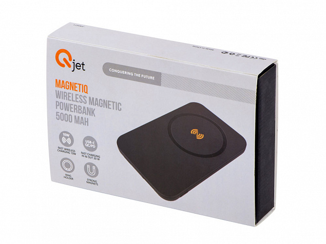 Магнитный беспроводной внешний аккумулятор с быстрой зарядкой QC/PD 20 Вт «MagnetIQ», 5000 mAh с логотипом в Самаре заказать по выгодной цене в кибермаркете AvroraStore