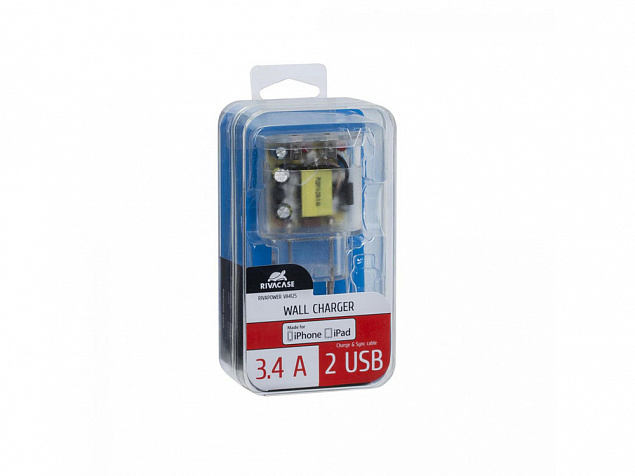 Сетевое зарядное устройство VA4125 с кабелем MFi Lightning с логотипом в Самаре заказать по выгодной цене в кибермаркете AvroraStore