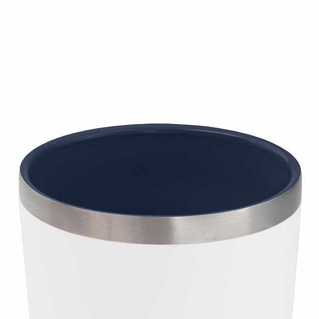 Термокружка вакуумная с керамическим покрытием Arctic, 380 ml, белый/синий с логотипом в Самаре заказать по выгодной цене в кибермаркете AvroraStore