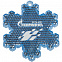 Пешеходный светоотражатель «Снежинка», синий с логотипом в Самаре заказать по выгодной цене в кибермаркете AvroraStore