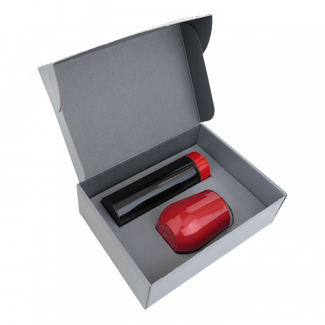 Набор Hot Box Duo CB grey (черный с красным) с логотипом в Самаре заказать по выгодной цене в кибермаркете AvroraStore